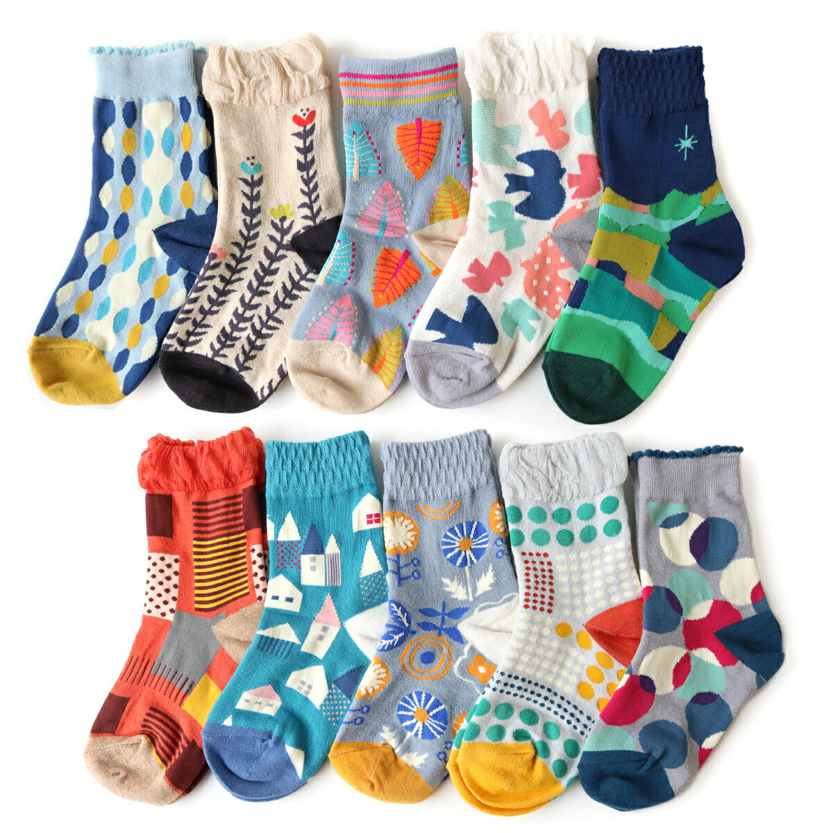 靴下 キッズ 女の子 ジュニア パステル 北欧カラフル クルー丈ソックス 選べる2パターン 2サイズ 15-19cm 20-24cm 5足セット 保育園 幼稚園 小学生 ジュニア 大人 レディース 通学 通園 カジュアル おしゃれ コーデ