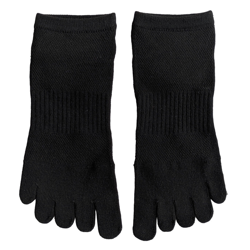 靴下 レディース 5本指 ミドル丈 シンプル サポート付き ソックス スポーツ ランニング 運動 通気性 メッシュ