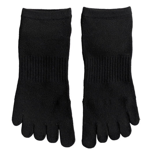 靴下 レディース 5本指 ミドル丈 シンプル サポート付き ソックス スポーツ ランニング 運動 通気性 メッシュ